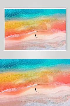 AI数字艺术创意大海沙滩海滩摄影图壁纸