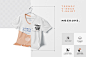 <span class='yzk_title_96566'>多视角V领T恤印花设计展示样机模板 5 Trendy V-Neck T-Shirt Mockups</span>插图(5)