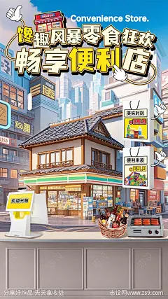 零食便利店直播间贴片海报-源文件-志设网-zs9.com