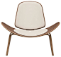 Upholstered Lounge Chair in White midcentury-armchairs-and-accent-chairs