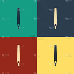 彩色图片,分离着色,水笔,彩色背景,图标,轮廓,纸,直的,收集,复古