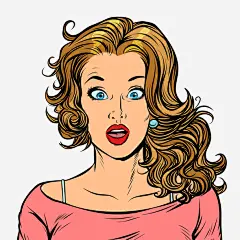 卡通惊讶的表情的女性高清素材 png 设计图片 免费下载 页面网页 平面电商 创意素材 png素材