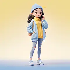00018-951210518-cartoon rendering,(warm tone),cartoon,soft light,clay texture,3d,rending,soft light,soft edge,hazy edge light,_a girl with a cel