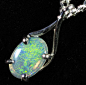 0.50CTS 18K WHITE GOLD  CRYSTAL  OPAL  PENDANT SETTING CF1384