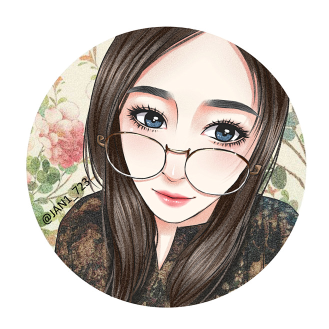 手绘头像定制请私信  #小清新# #背景...