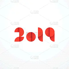 2019,抽象,背景,新年前夕,折纸工艺,品牌名称,简单,模板,现代,问候