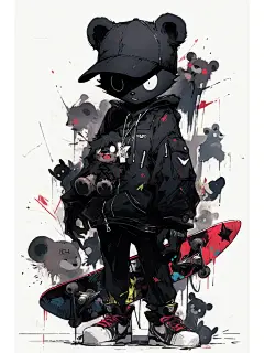 玩滑板的暴力熊