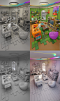 3D 和 2D 建模与  Overpaint – 程式化的梦幻房间