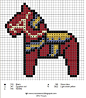 free cross stitch Swedish Dala horse