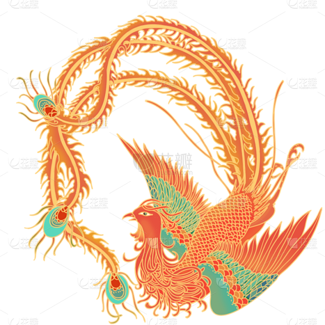 中国风龙凤贴纸