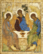安德烈·鲁布列夫(Andrei Rublev)高清作品《三位一体》

作品名：三位一体

原名：三位一体。

艺术家：安德烈·鲁布列夫

年代：俄罗斯联邦莫斯科

风格：拜占庭

类型：宗教绘画

介质：木质,彩画

标签：基督教神圣三位一体

尺寸：112 x 141 cm

收藏：俄罗斯莫斯科的TrTiaKoV画廊
