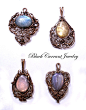 Four Colours of Labradorite by ~blackcurrantjewelry on deviantART #采集大赛#