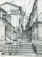 Back alley. Sketch by Suzuken