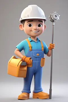 安全生产施工工程师人物模型