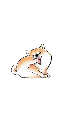 精选柴犬可爱手绘卡通高清图片手机壁纸