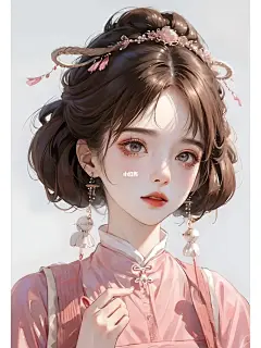 粉红佳人‖女生头像‖古风壁纸