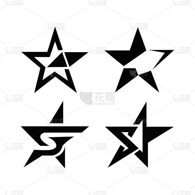 ，符号标志矢量星形图标集。