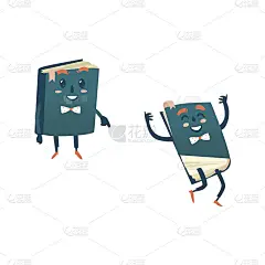 矢量卡通微笑人性化书集孤立