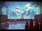两个世界的浴室，美人鱼，美人鱼，dessin植物，visdev，视觉发展，角色设计，人物，数字艺术，插画，概念，艺术，灯光，环境