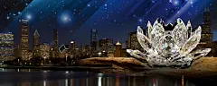 水晶花城市夜色背景 免费下载 页面网页 平面电商 创意素材 png图片