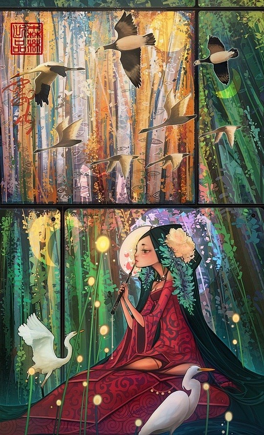 中国插画师jiehe的奇幻世界