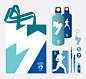 雅典马拉松新Logo的进一步简化了旧Logo中的蓝色背景、三人奔跑图形和名称字体，但加入了代表马拉松（Marathon）的“mu”或者“M”符号。
