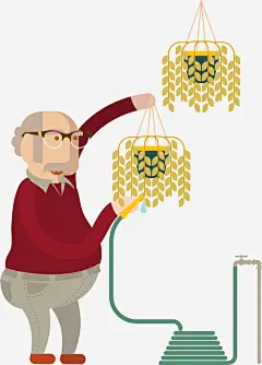 红色卡通老人免抠素材 图案 设计图片 免费下载 页面网页 平面电商 创意素材 png素材