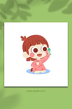 儿童垃圾分类人物元素
