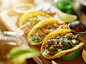 three types of mexican street tacos with barbacoa, carnitas and Chicharrón, shot with lens flare... by Joshua Resnick on 500px