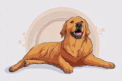 拉布拉多犬小狗插画矢量图设计素材