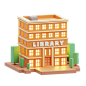 Library 3D Illustration