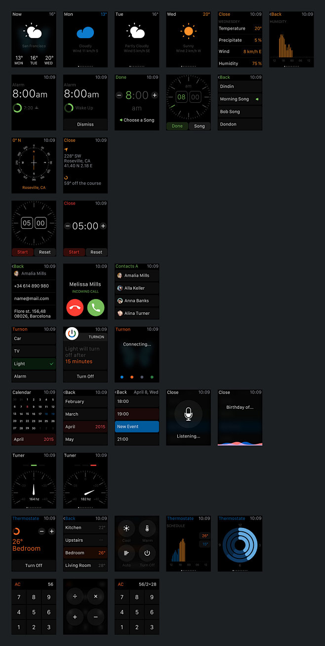 界面设计UI工具包UI界面Apple Watch UI苹果手表UI手表UI