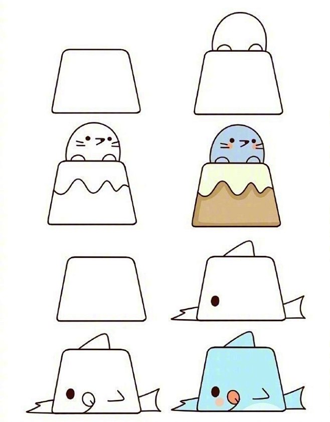 梯形小动物简笔画可爱又简单67图源网络67676767