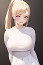 金发白衣美女-角色生成-AI生成-微元素 - Element3ds.com!