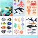 卡通海洋生物动物海底世界插画海报设计psd模板素材