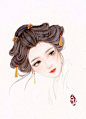  【插画师白岫古风少女手绘作品】
手如柔荑，肤如凝脂；巧笑倩兮，美目眇兮。