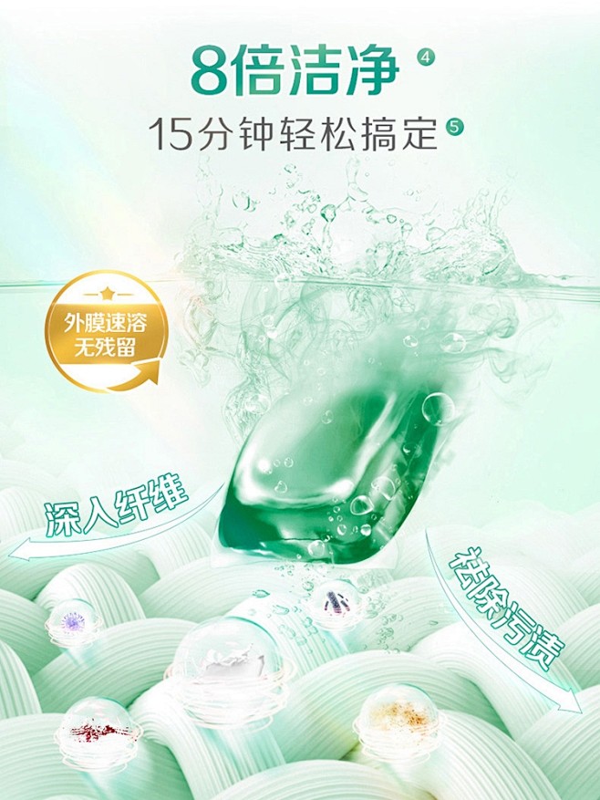 【拍3套】立白除菌洗衣凝珠浓缩液倍净52...