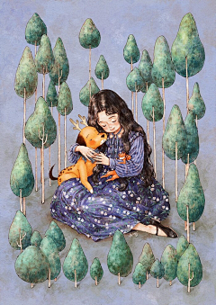 下一站↘『崛起』采集到【森林女孩日记】插画
