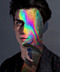 Holographic Design: Most Cool and Mesmerizing Graphics - Indieground Design #holographic #holo #iridescent #colorful #foils #design #graphicdesign #portrait #glitch