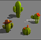 3dmax游戏模型 Q版卡通植物仙人掌球环境装饰 3D模型源文件素材资-淘宝网