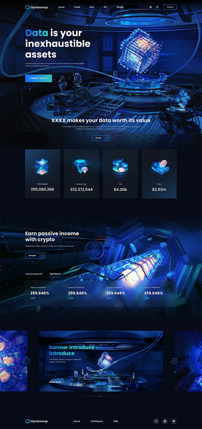 Dipoleswap web design by wantline on dribbble 