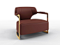 Leather armchair with armrests ARDEA | Leather armchair by BRUNO ZAMPA