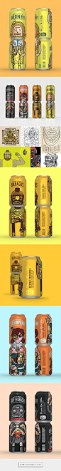 Packaging and branding for Noble Rey Brewing Co. via Oh Beautiful Beer by Magnificent Beard curated by Packaging Diva PD. Ownable stacking system that creates a full body character when the cans are stacked two tall and are hard to miss when you’re browsi