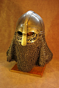 Artisan Crafts / Metal Work©2012-2014 vrin-thomas. Handmade steel helmet. Chainmail and photography by others.