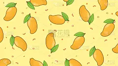 芒果在黄色背景插图