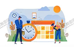 钟表 【酷图网】手表,钟表,时间,效率,插图,手绘,插画,Ai矢量,图片素材