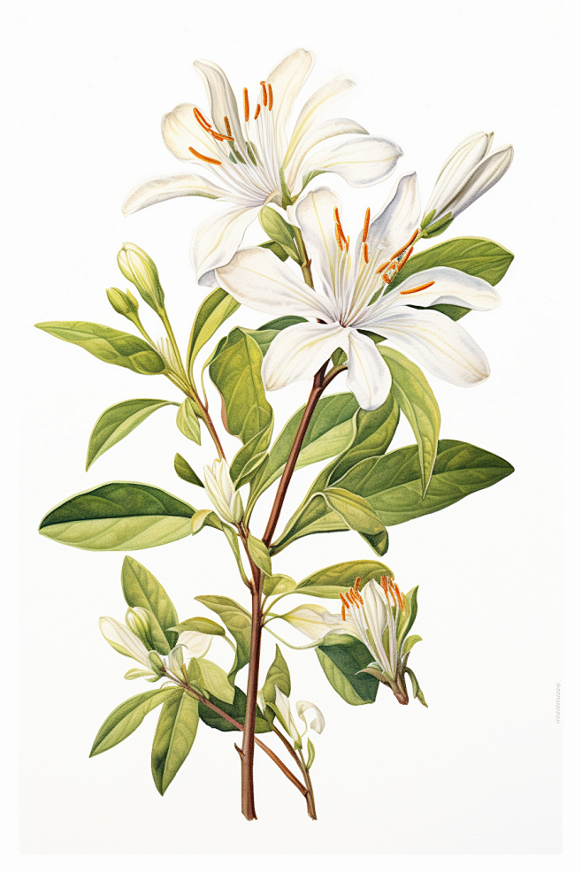 金银花中草药中药材插画