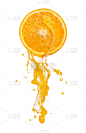 橙汁,垂直画幅,橙色,水果,无人,白色背景,果汁,背景分离,饮料,橙子