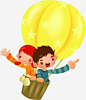 热气球男孩女孩纯真儿童节六一61-觅元素51yuansu.com png设计素材 #素材#
