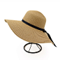 帽子春夏季女士沙滩帽防晒遮阳帽超大沿蝴蝶结太阳帽旅行帽草帽